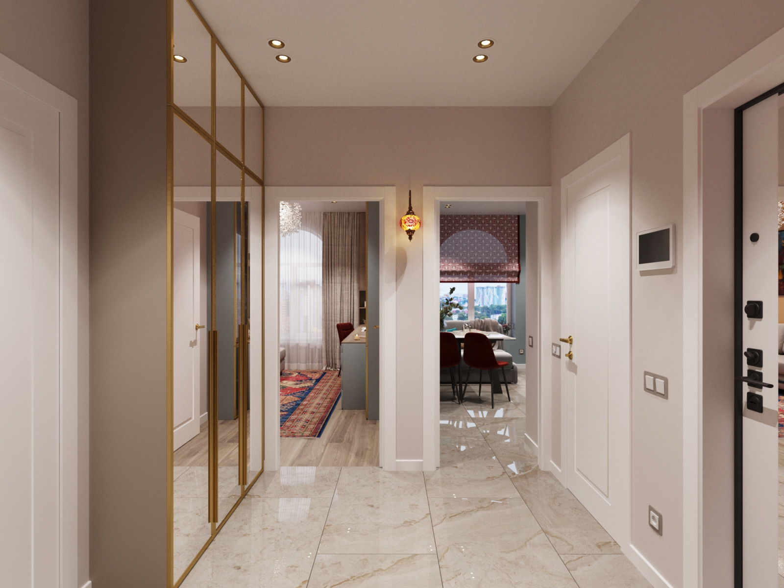 Дизайн проект - яркая двухкомнатная квартира 56 м2