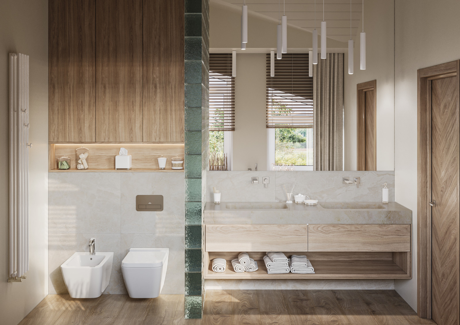 Спальня с ванной комнатой на мансарде