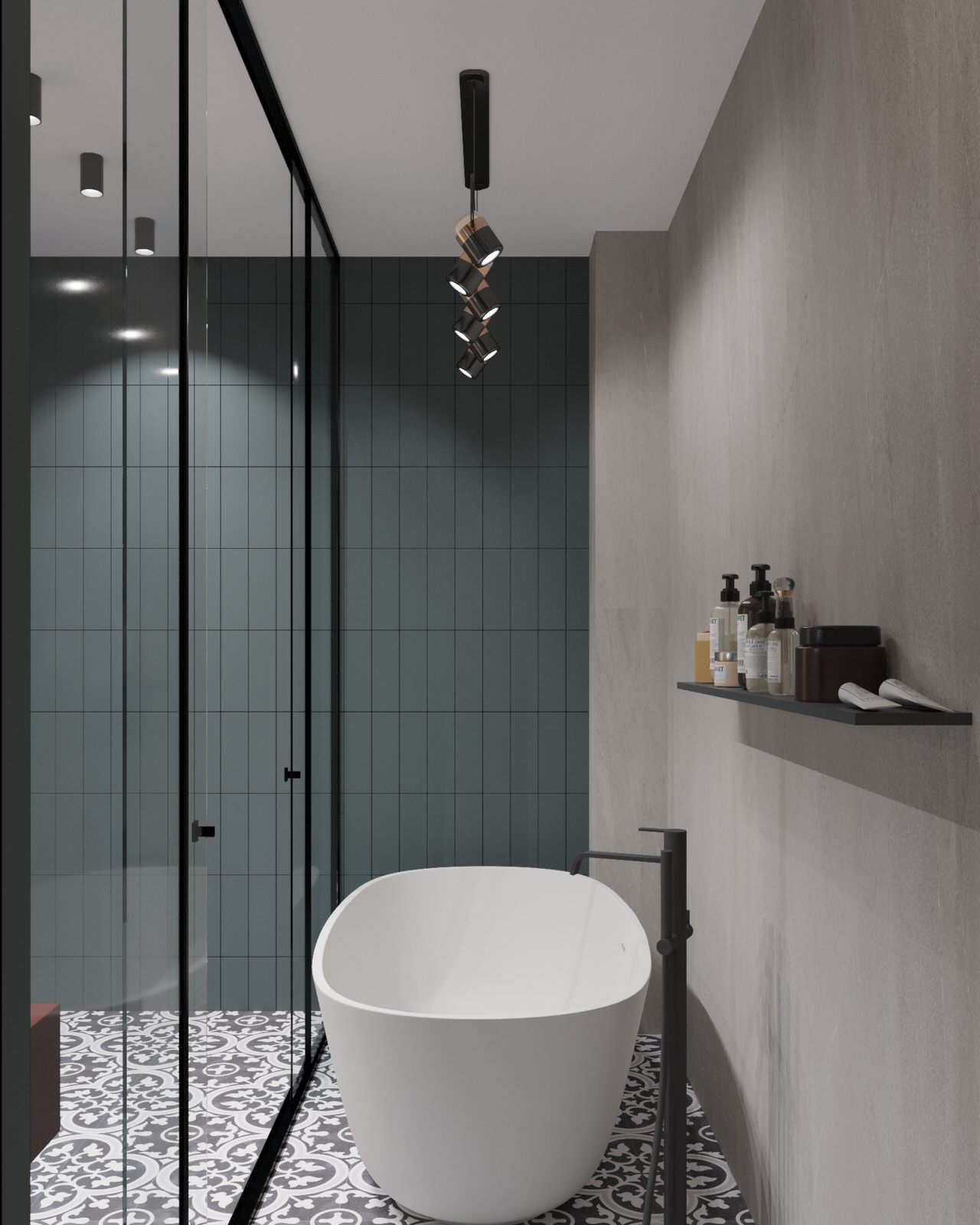 Яркие акценты и серые тона