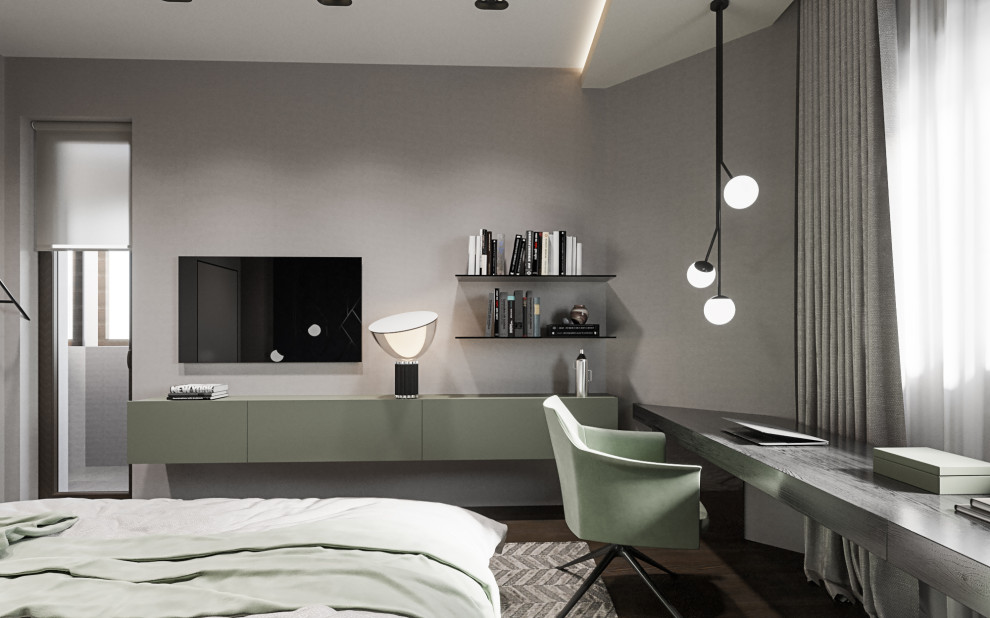 Спальня в современном стиле в колониальных тонах