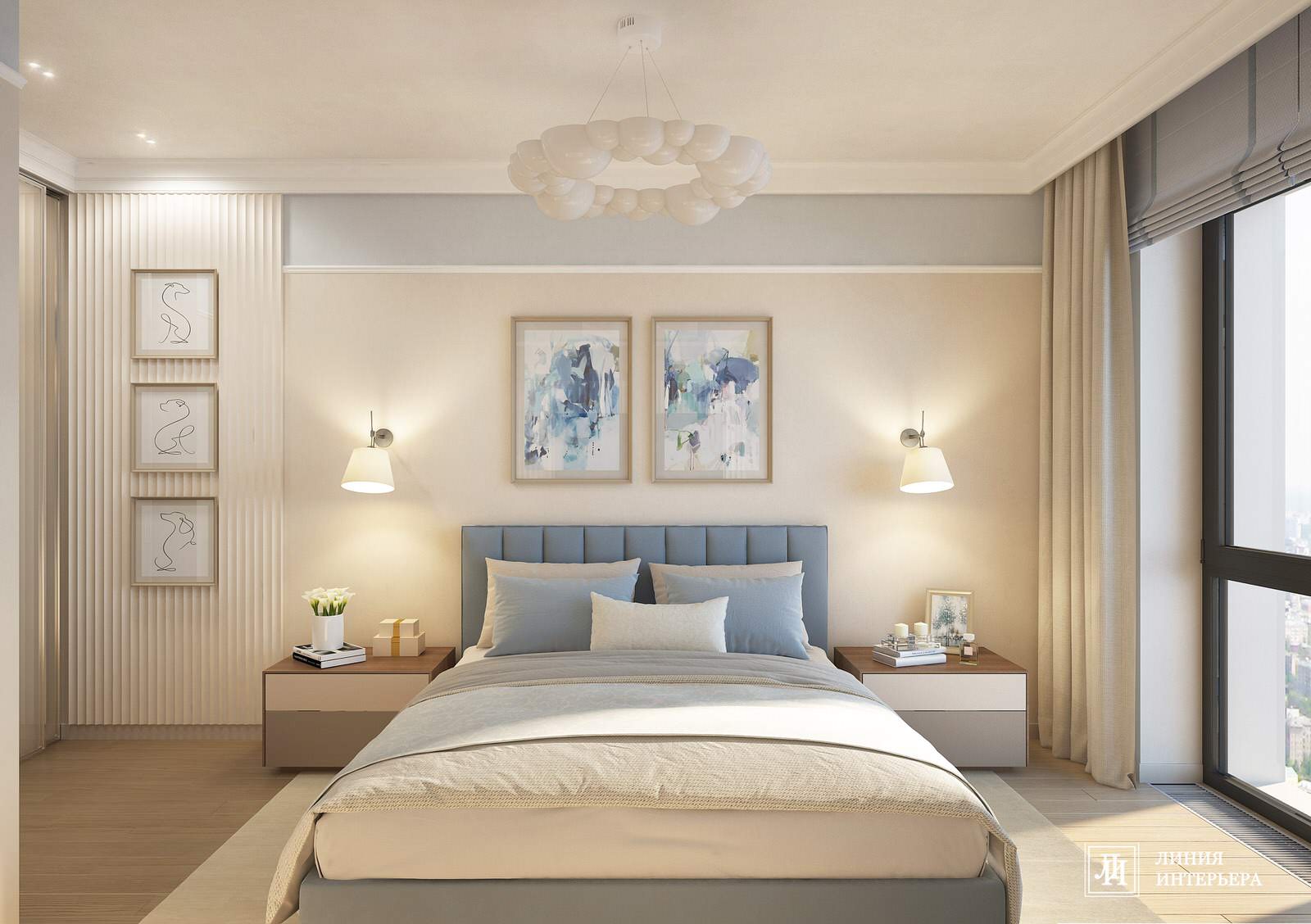 Современный интерьер однокомнатной квартирысовременный дизайн квартирыспальня с