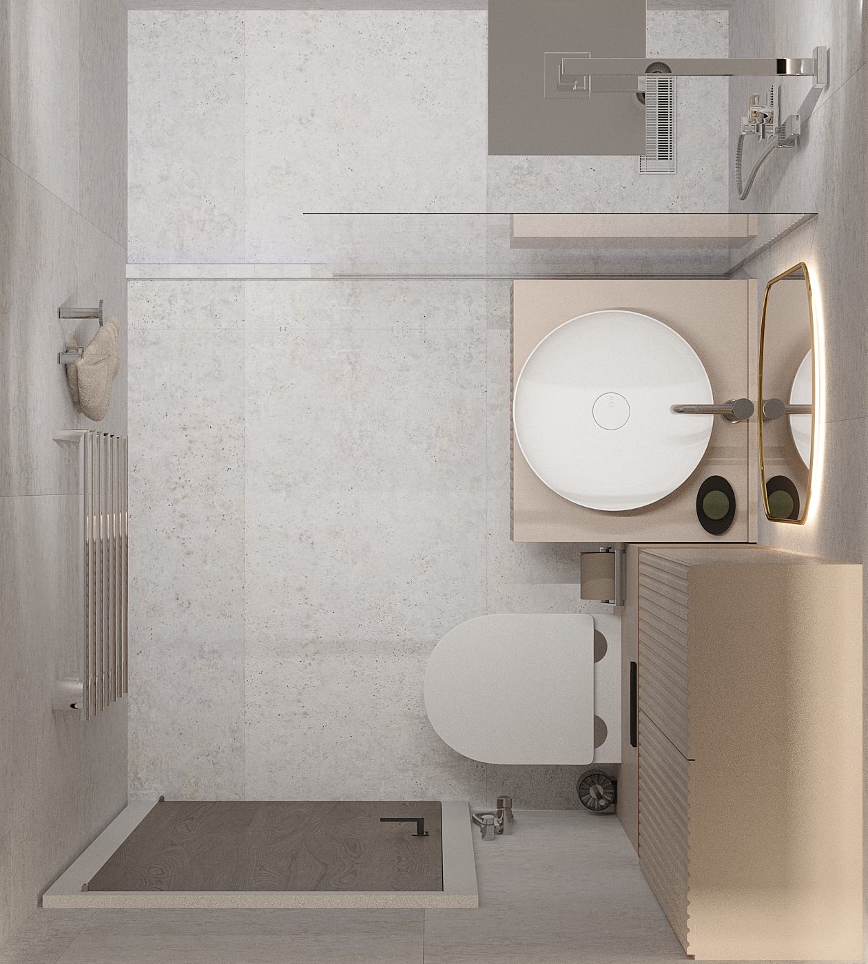 Санузел в стиле минимализм