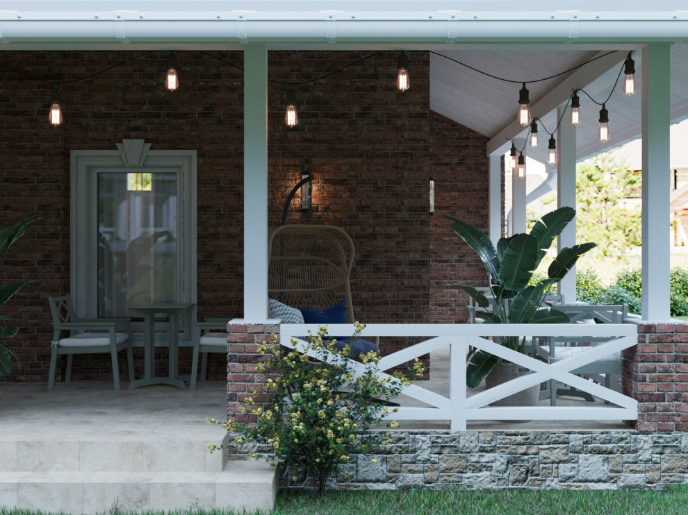 Дизайн террасы в частном доме в Подмосковье, 220м