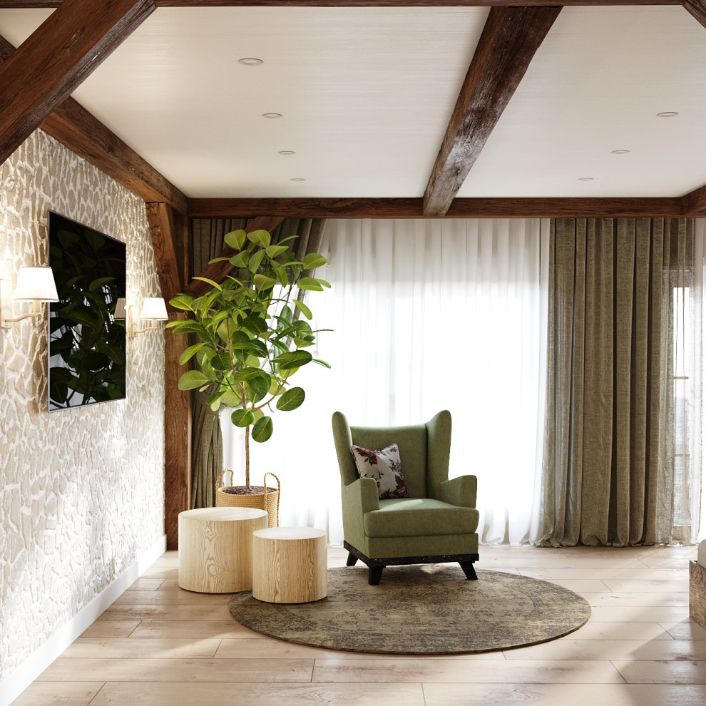 Дизайн-проект загородного дома 77,25 кв.м. в г. Симферополь в стиле кантри