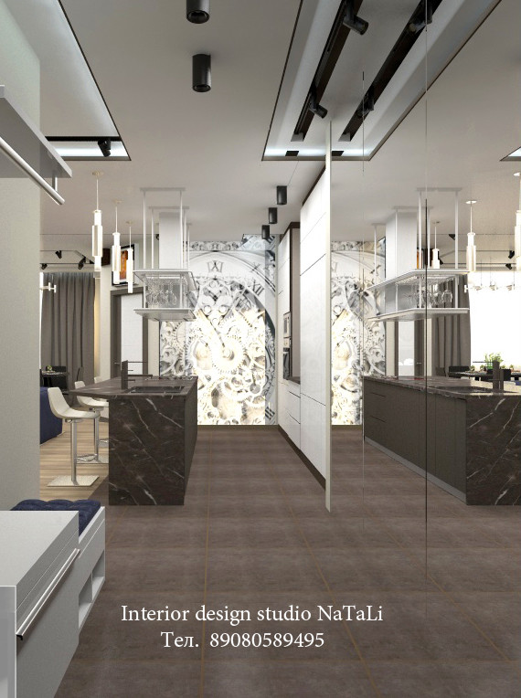 Дизайн интерьера картиры в коричневом цвете