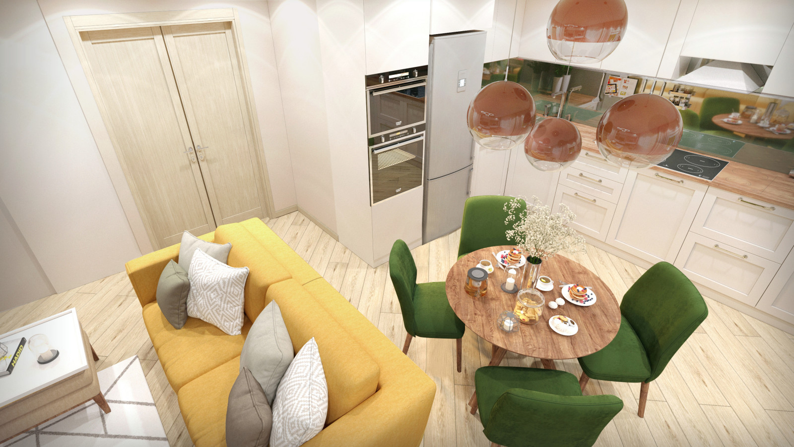 Обложка проекта: Стильные кухня и гостиная