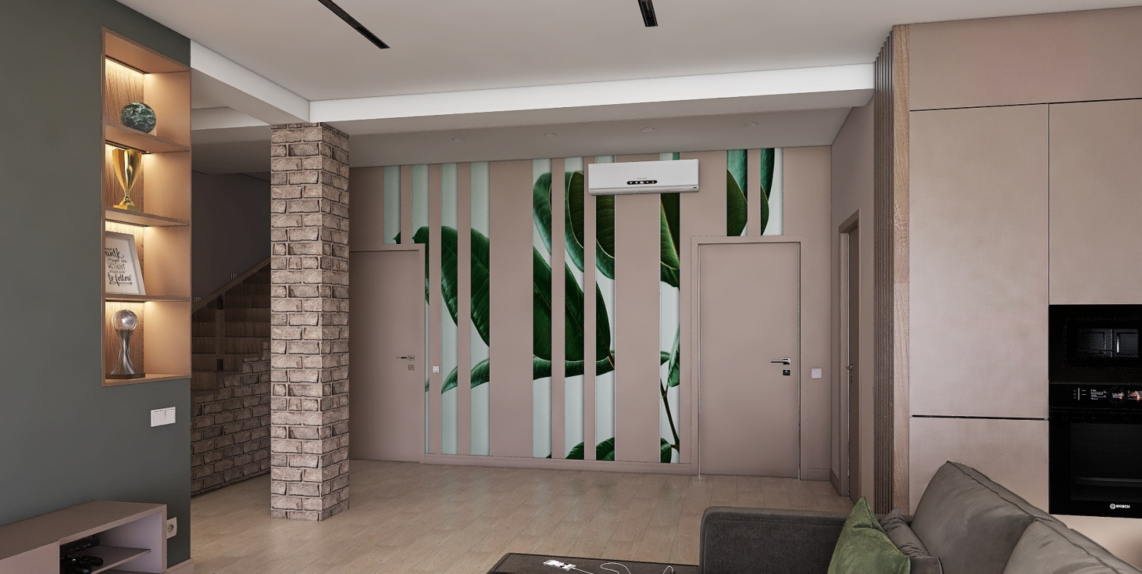 Обложка проекта: Кухня - гостиная. Дом с балконом