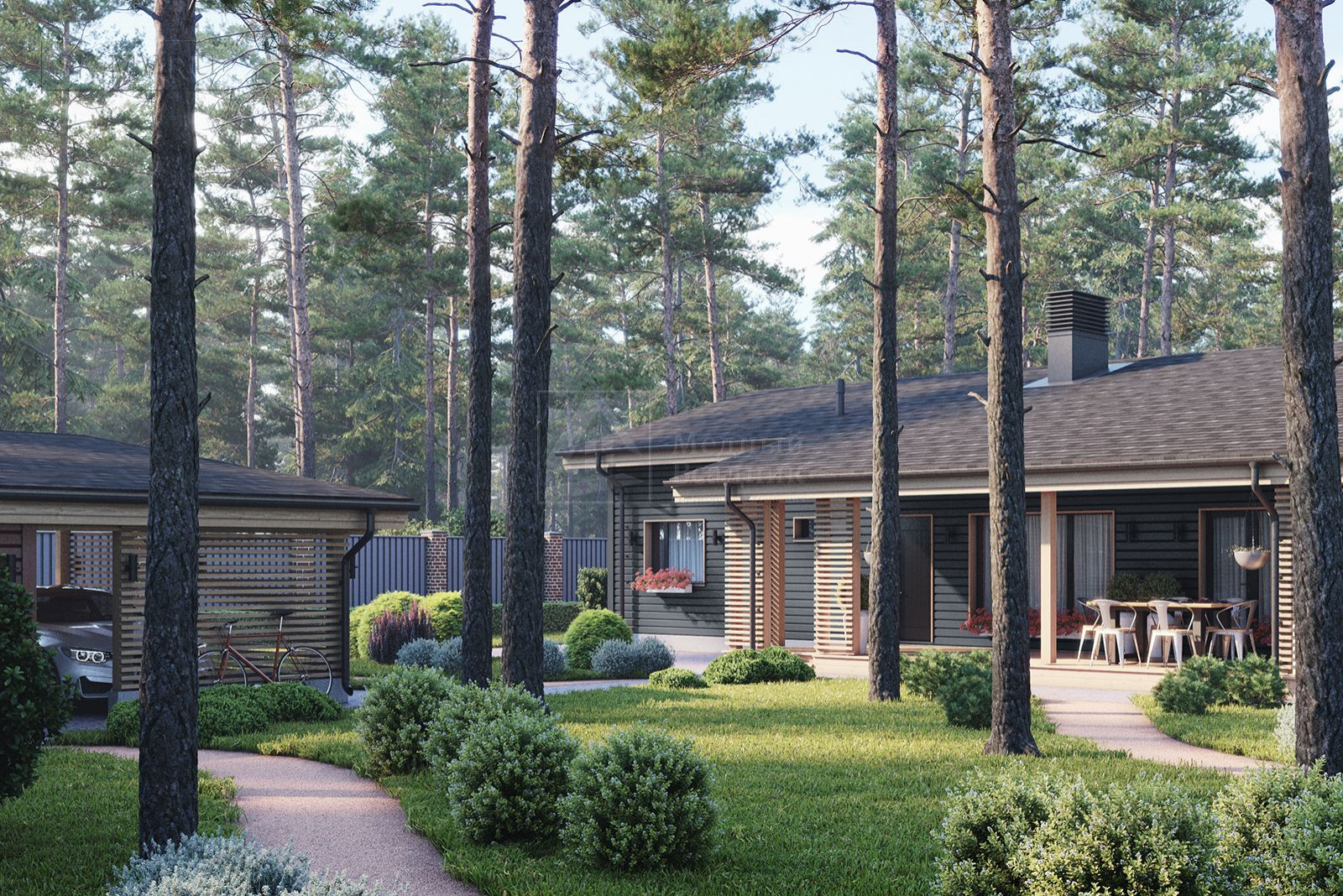 Обложка проекта: Проект одноэтажного дома "Рощино" | 131 кв.м | sk-mv.ru