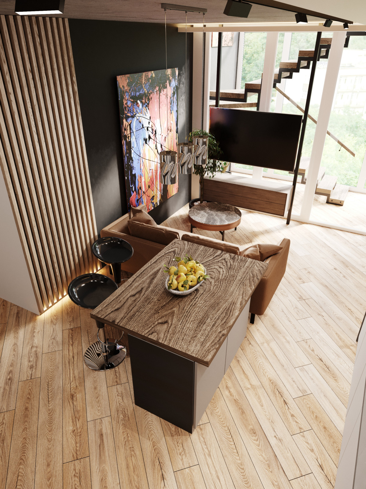 Обложка проекта: Двухуровневая квартира с террасой