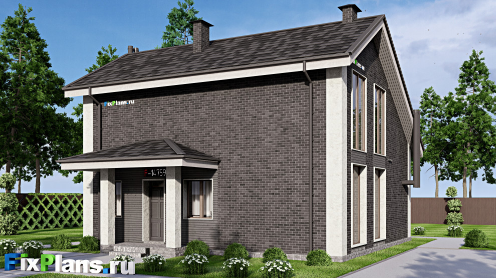 Проект дома с мансардой 11х12 м S108м2 F-14759