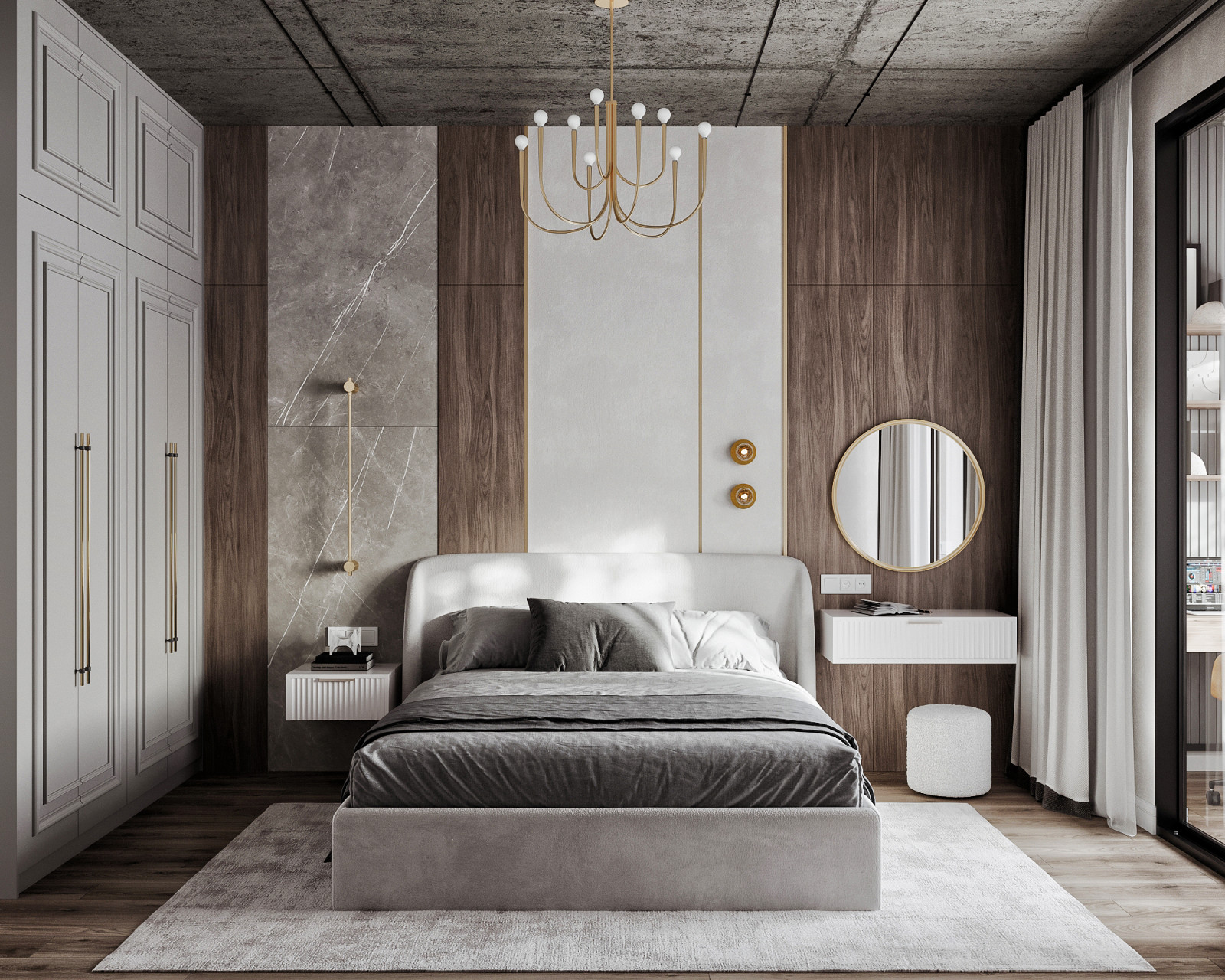 Дизайн квартиры в стиле лофт с элементами неоклассики