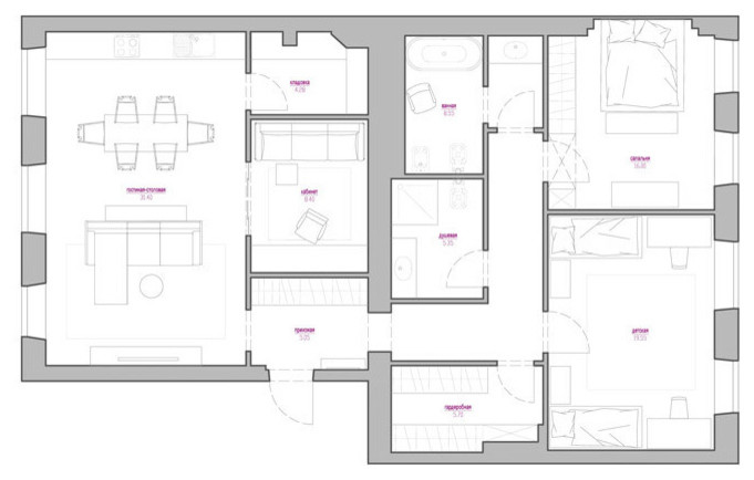 Houzz тур: Квартира на Хитровке для большой семьи