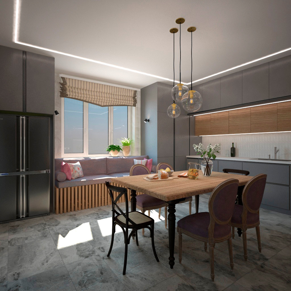 Обложка проекта: кухня в загородном доме