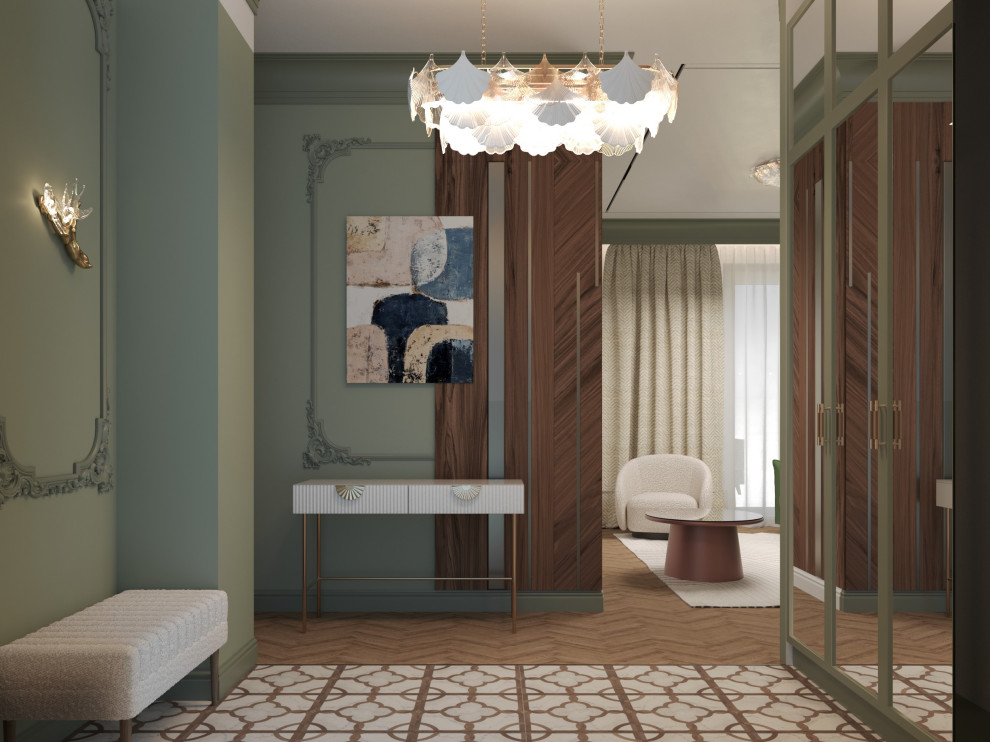 Квартира 140 м2 с зелеными акцентами