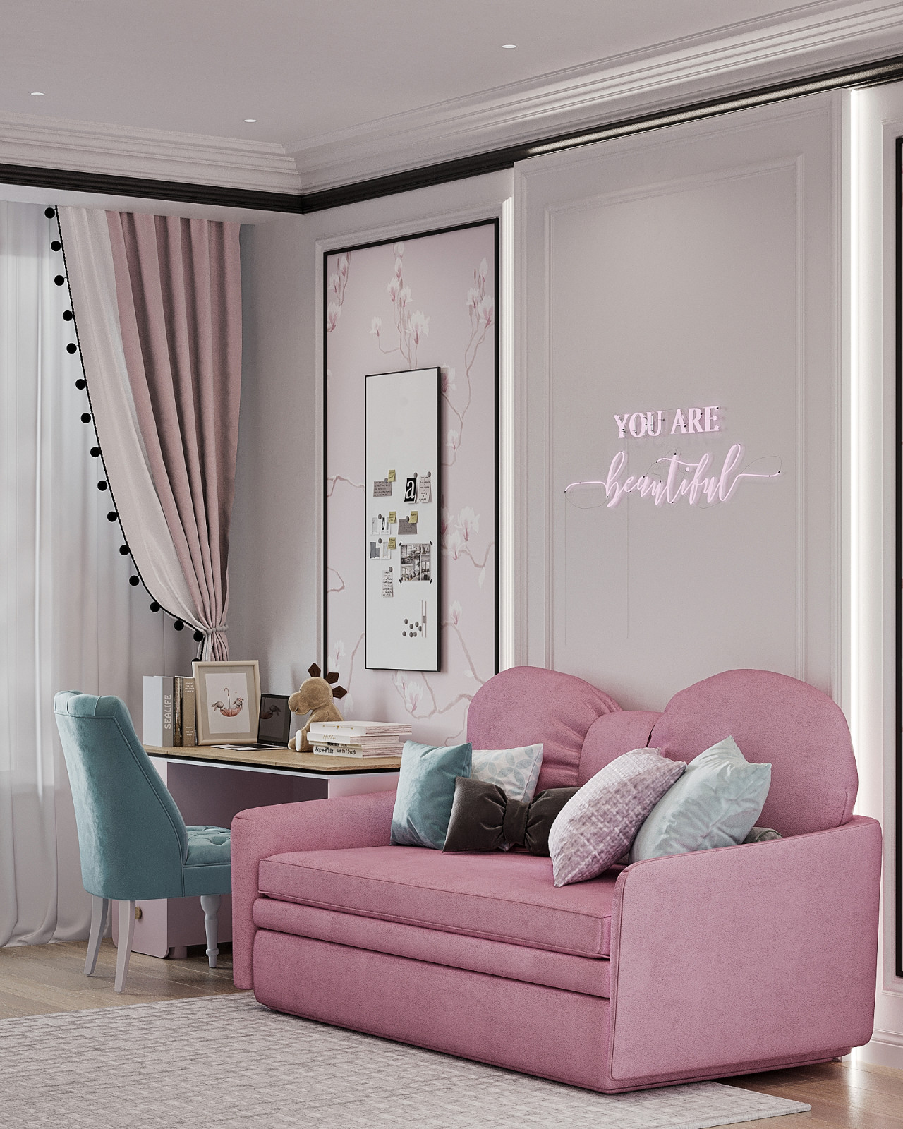 Стильный интерьер с элементами ар-деко в ЖК Петровский квартал на воде - 99 м2