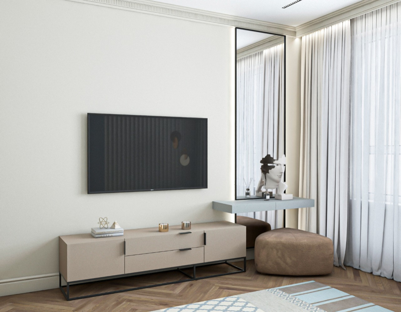 Просторная квартира с гостевой в классическом стиле