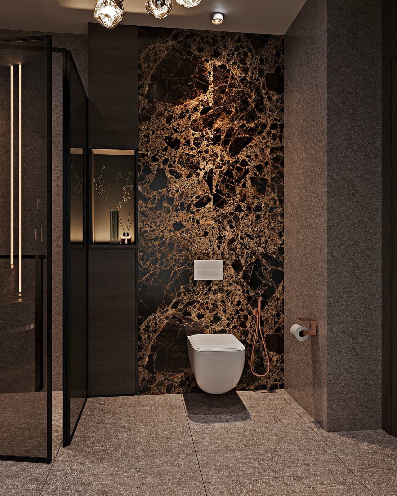 Ванная комната "Медные акценты"