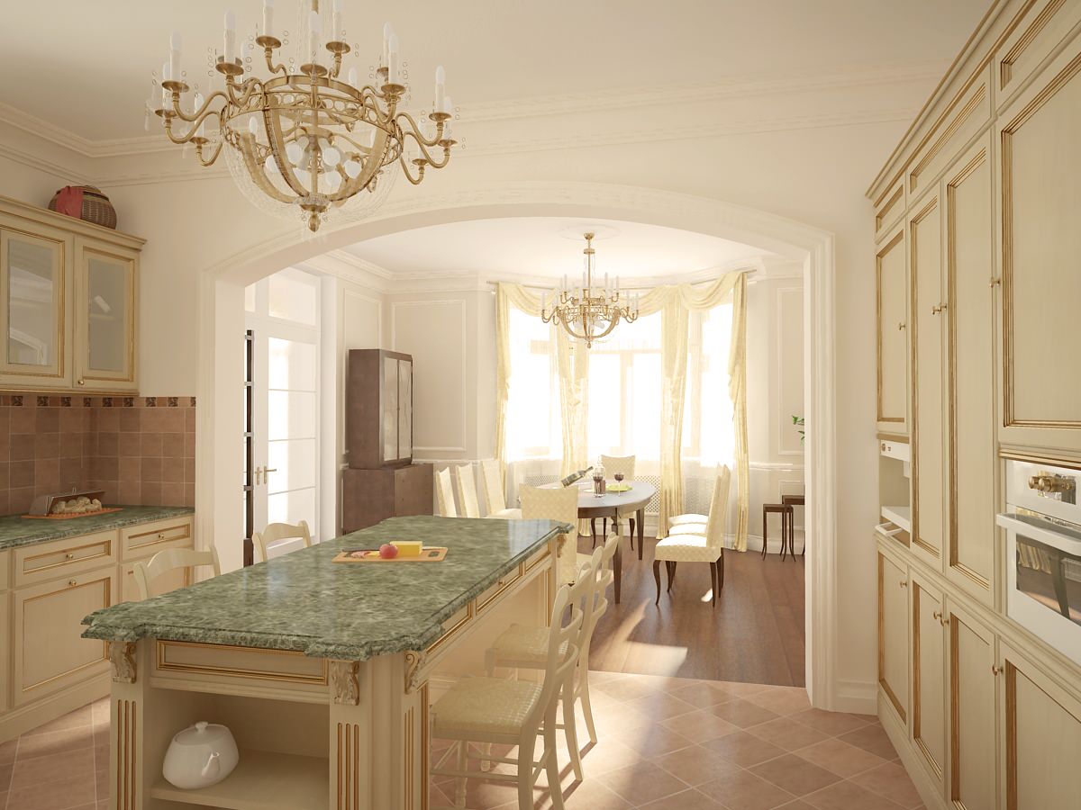 Обложка проекта: Дизайн интерьера кухни-столовой в частном доме