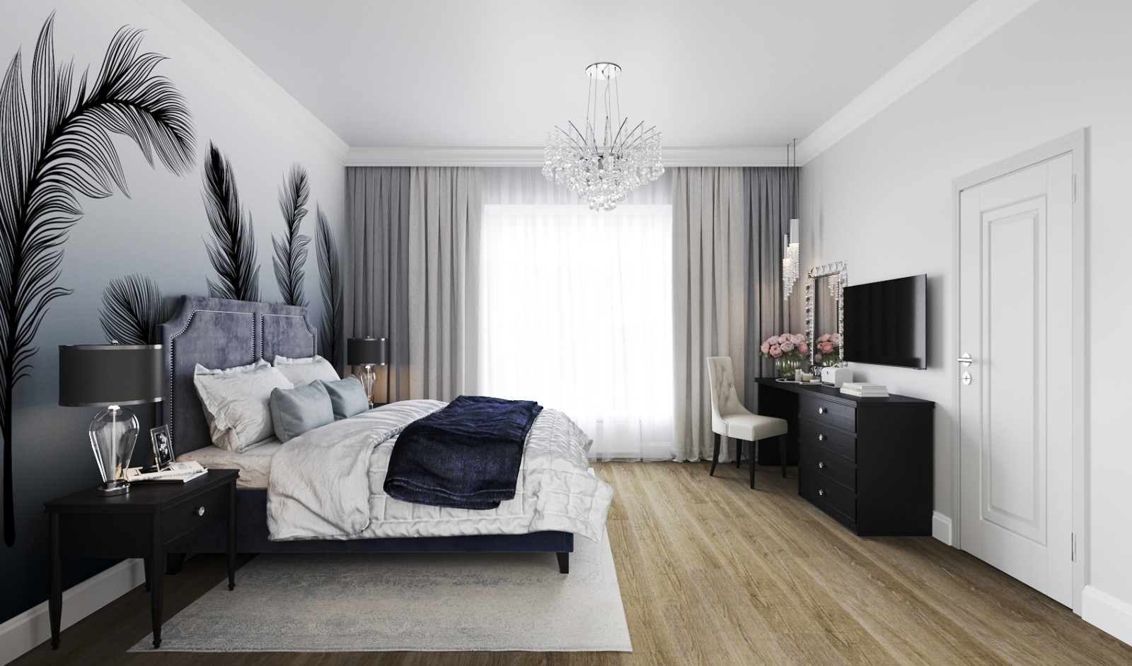 Обложка проекта: Спальня в стиле неоклассика