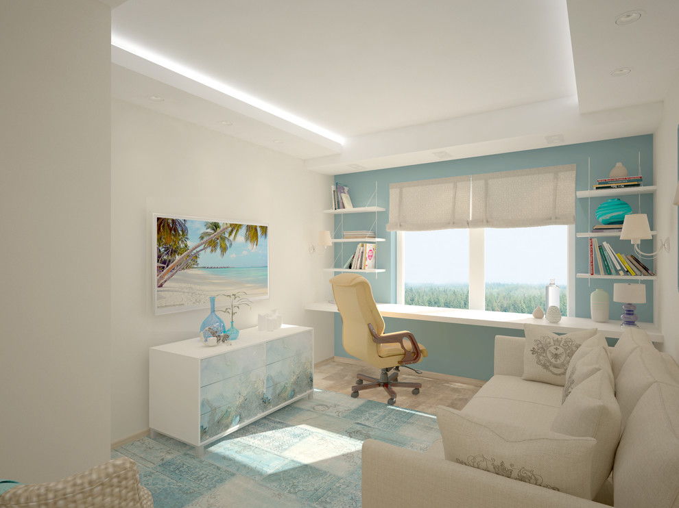 Дизайн-проект 3-комнатной квартиры. Кабинет. Вода