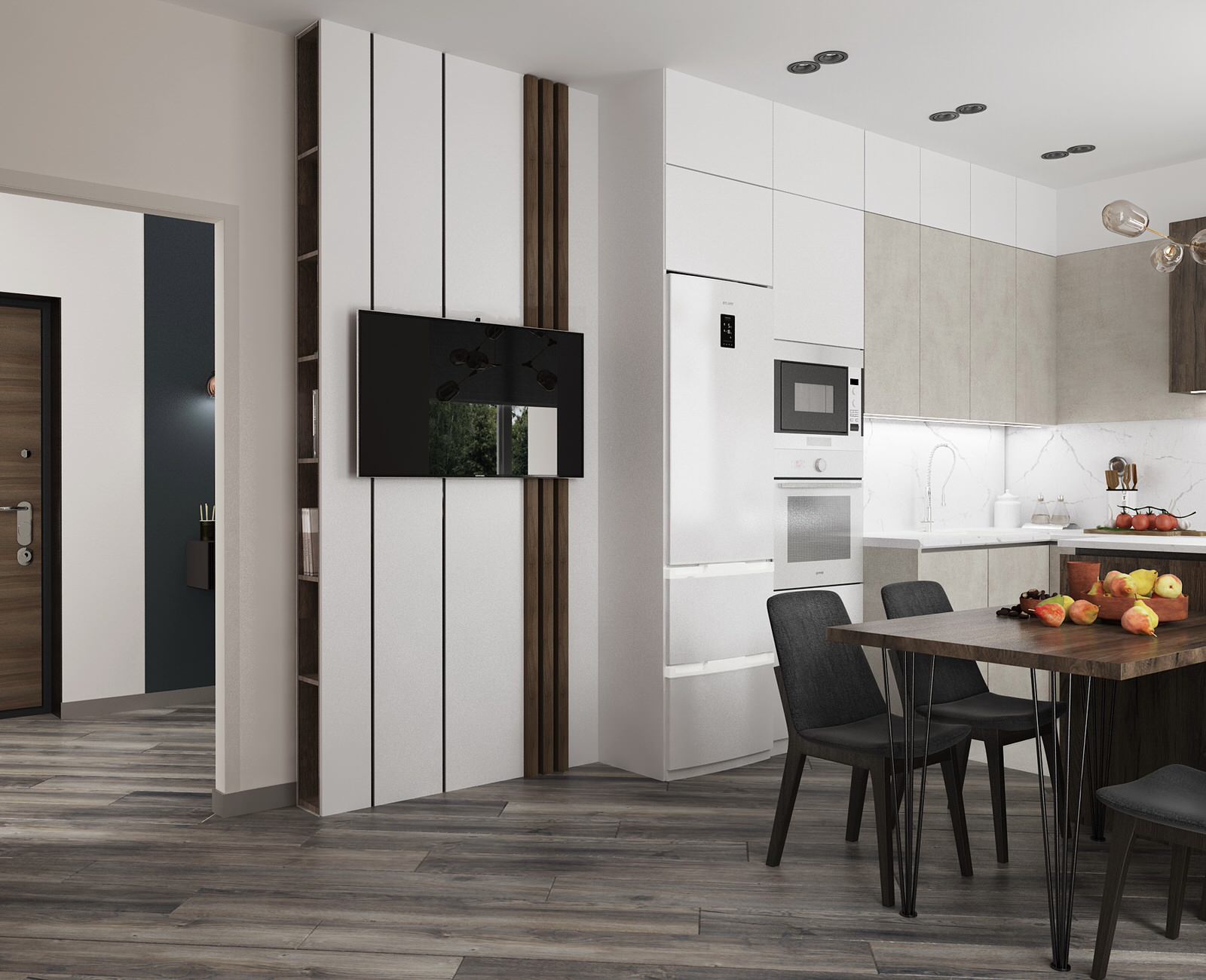 Квартира с "синими акцентами" для молодой семьи