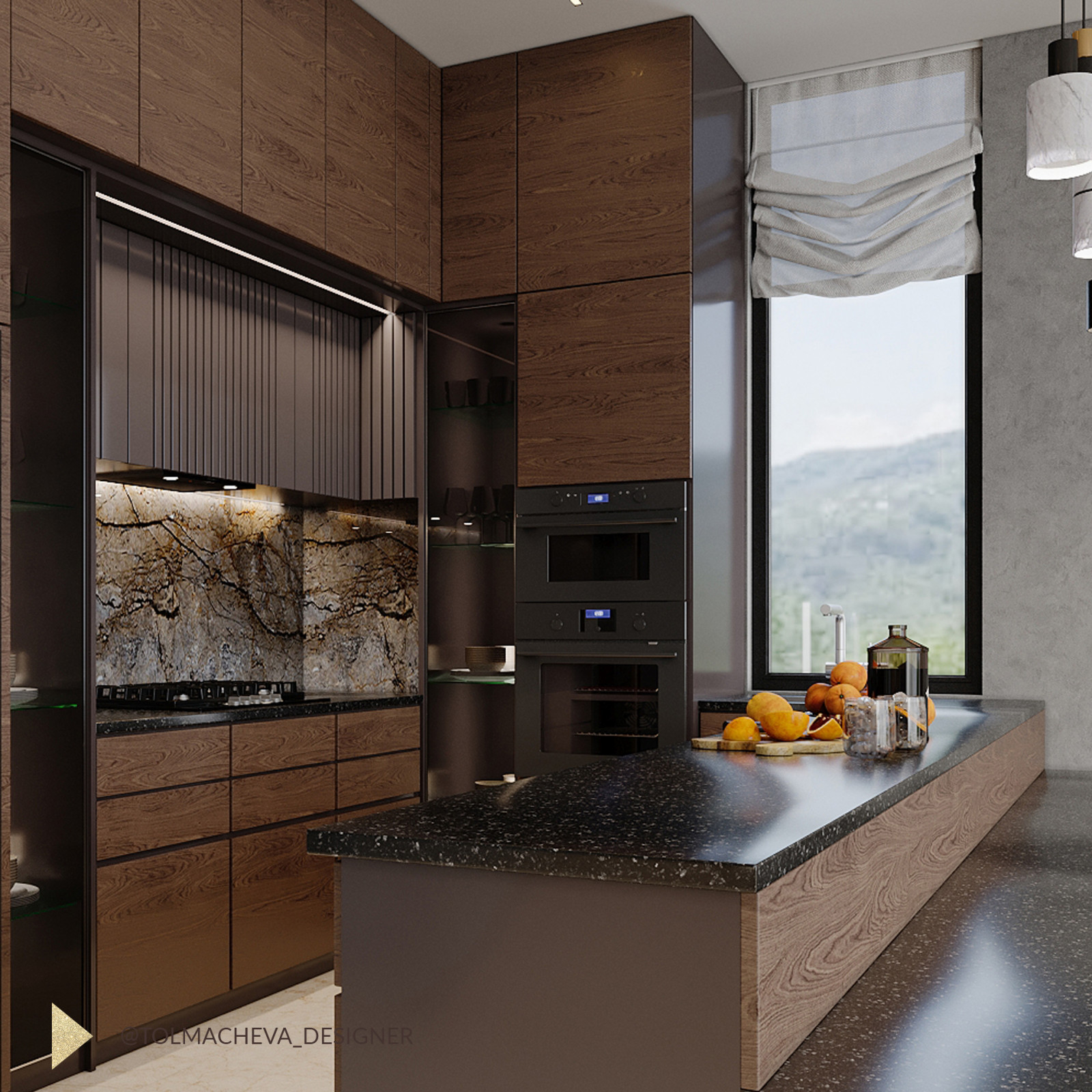 Дизайн интерьера гостиной в частном доме на  Мацесте