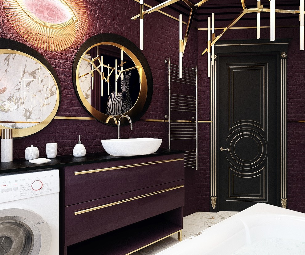 Ванная комната 1 этаж в частном домовладении в стиле арт-деко (г.Пятигорск)