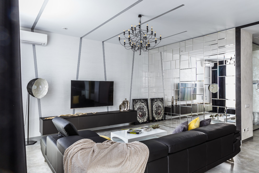 Фото гостиной реализованного проекта квартиры ЖК "Адмирал".