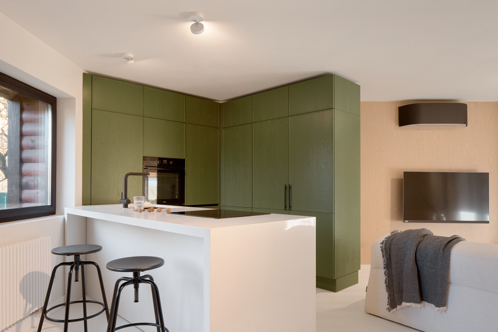 Кухня-гостиная. Разворот на 45 градусов