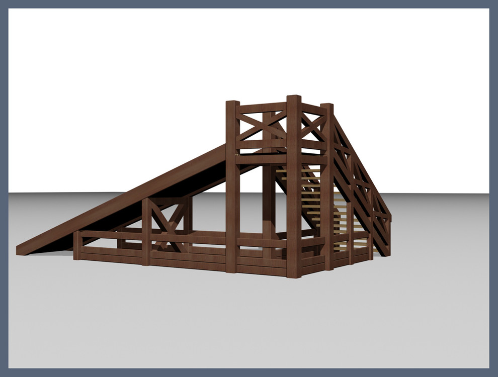 Проект деревянной горки для загородного дома.