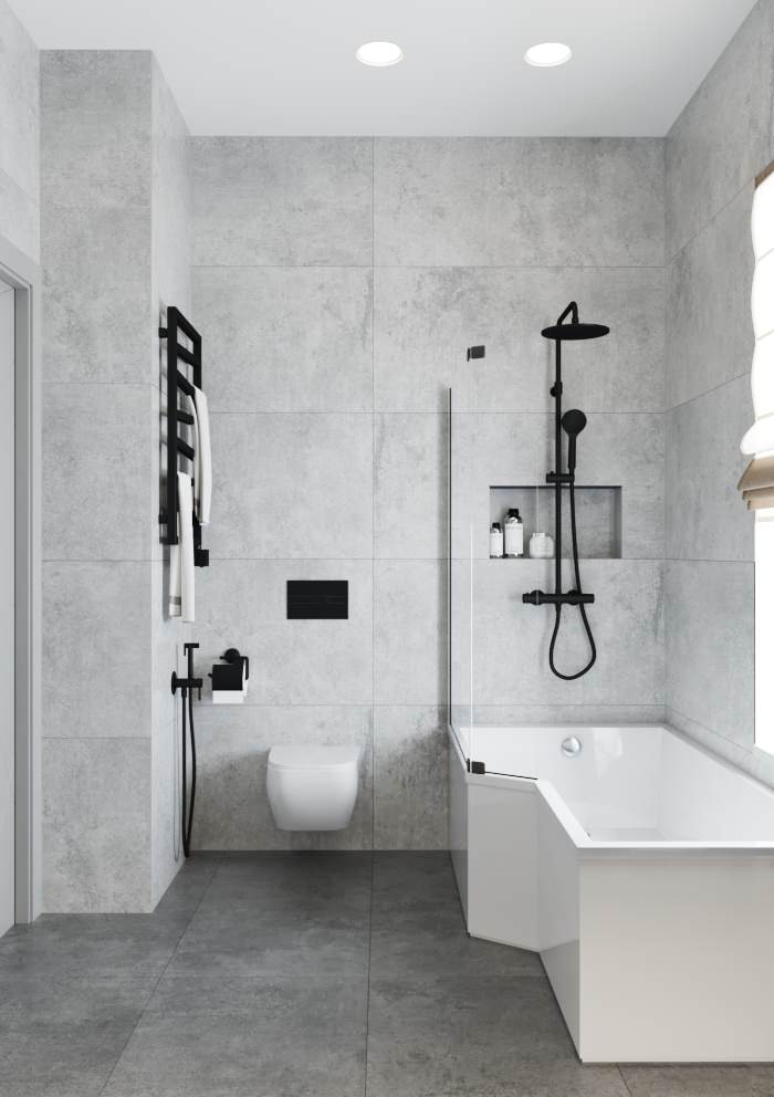 Проект ванной комнаты в ЖК Клевер Парк г.Екатеринбург