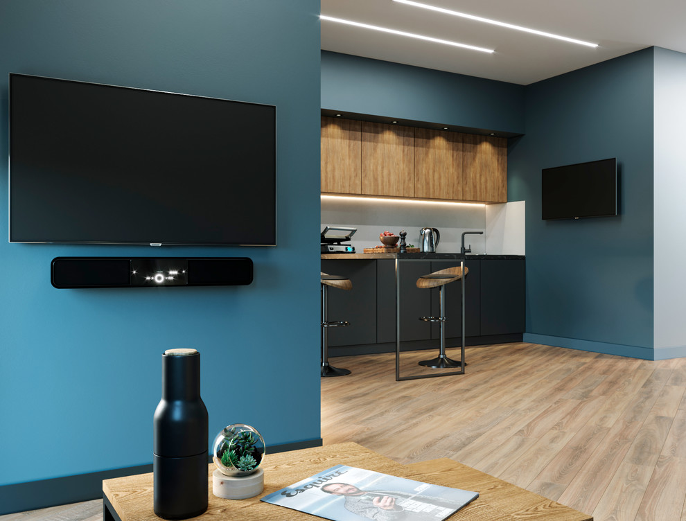 Однокомнатная квартира для холостяка. Кухня-гостиная