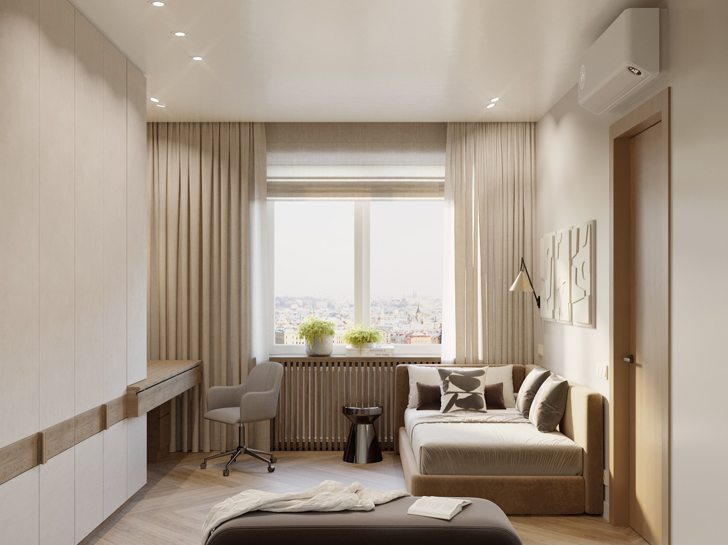 Soft-минимализм в монохромном интерьере трехкомнатной квартиры /ЖК "Балтийский"