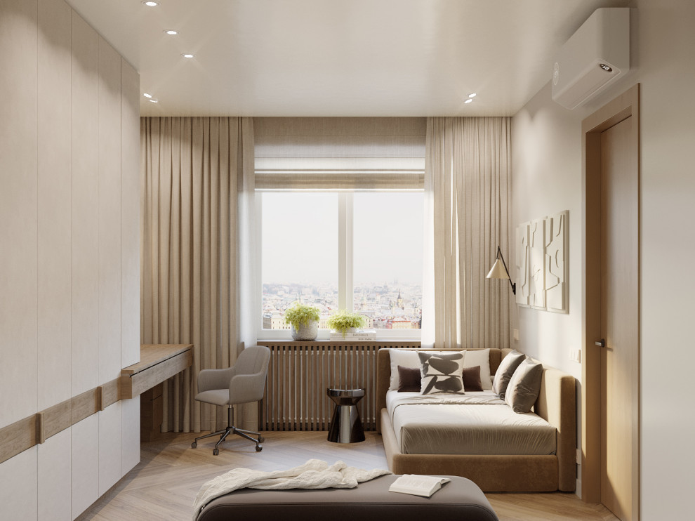 Soft-минимализм в монохромном интерьере трехкомнатной квартиры /ЖК "Балтийский"