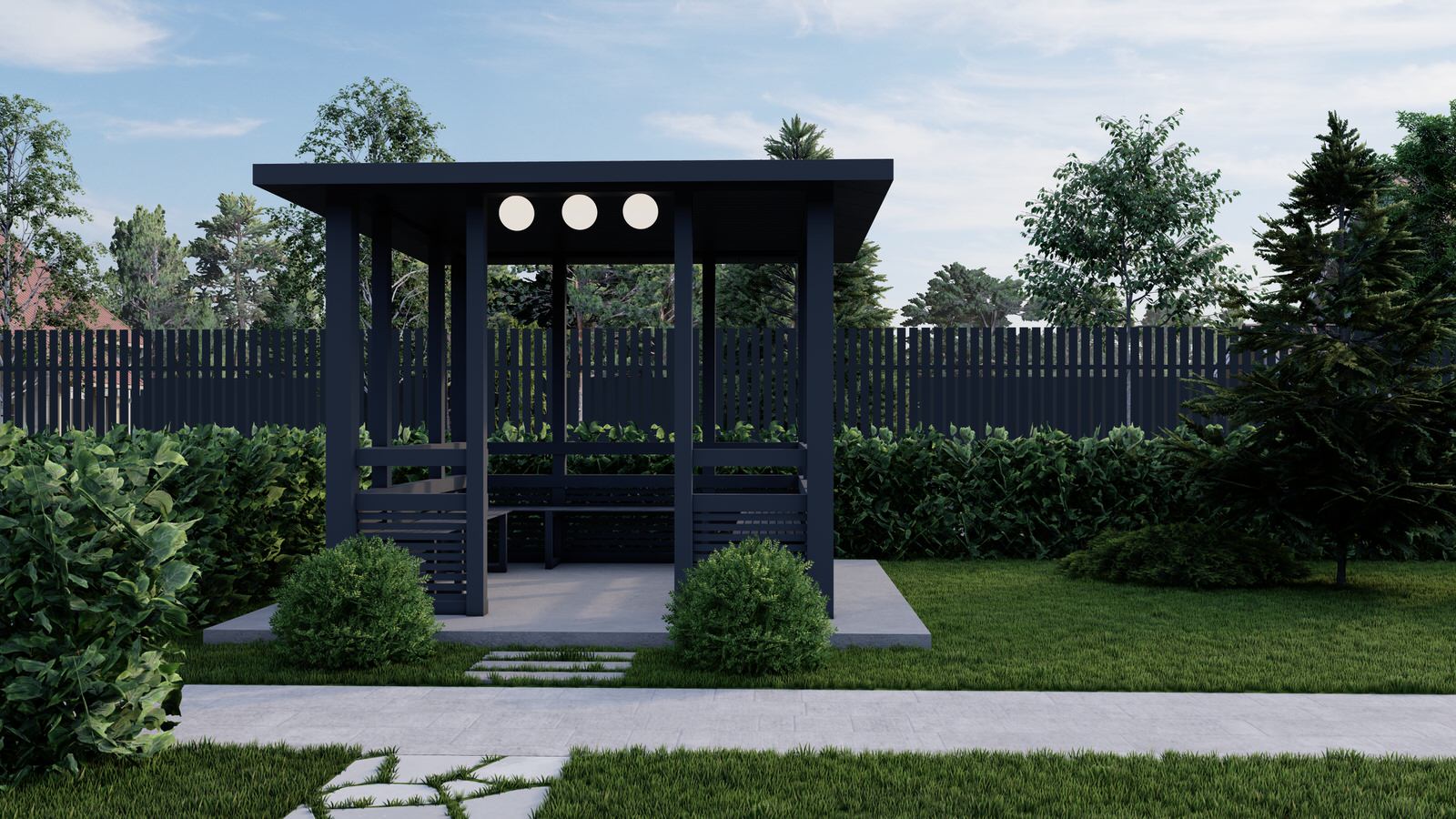 Концепция экстерьера и ландшафта загородного дома