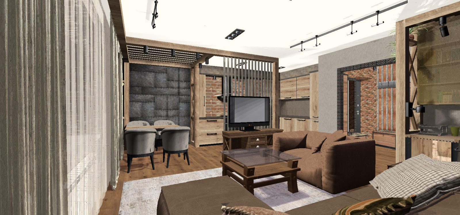 Лофт в гостиной