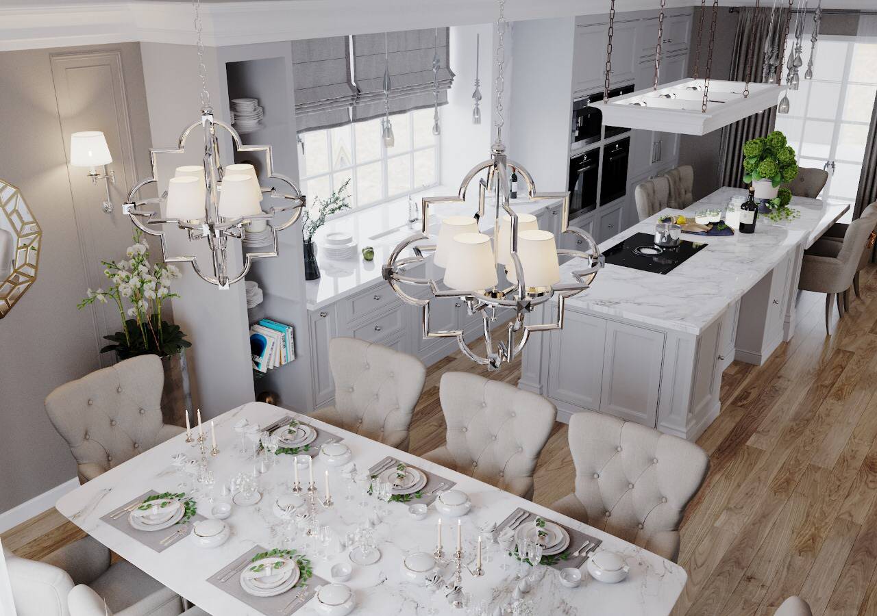 Обложка проекта: Кухня-столовая в загородном доме