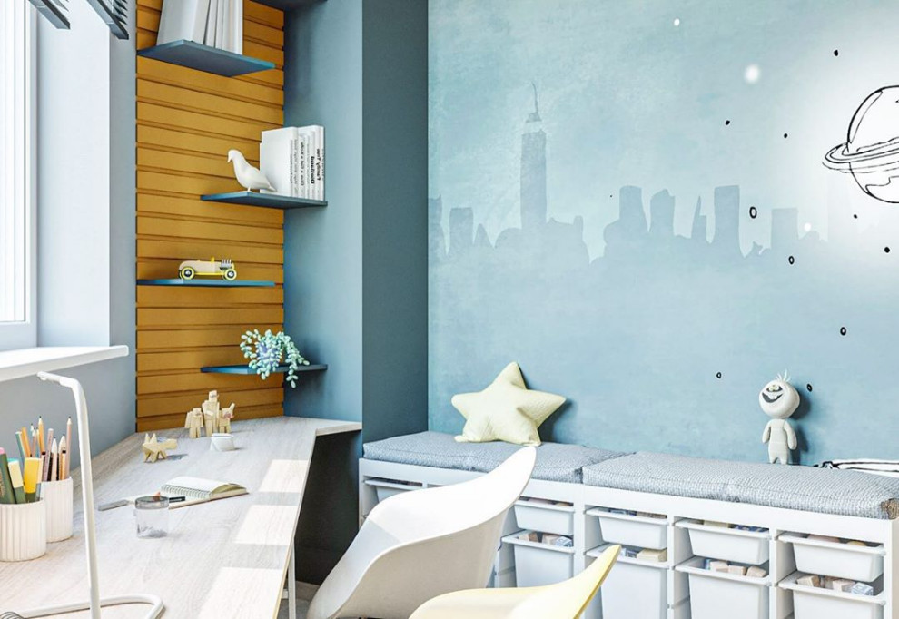 Дизайн-проект детской в эко стиле и лофте в квартире во Владивостоке