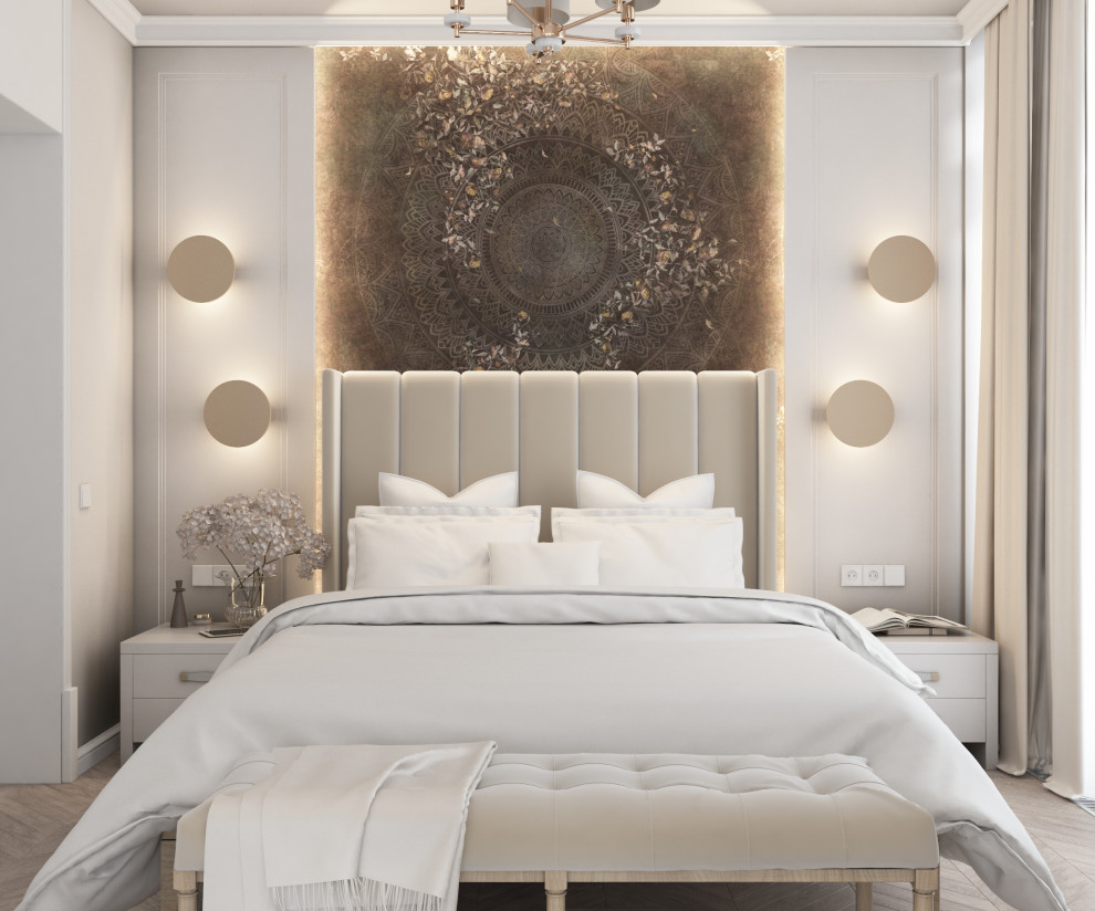 Обложка проекта: Легкая спальня в стиле современная классика
