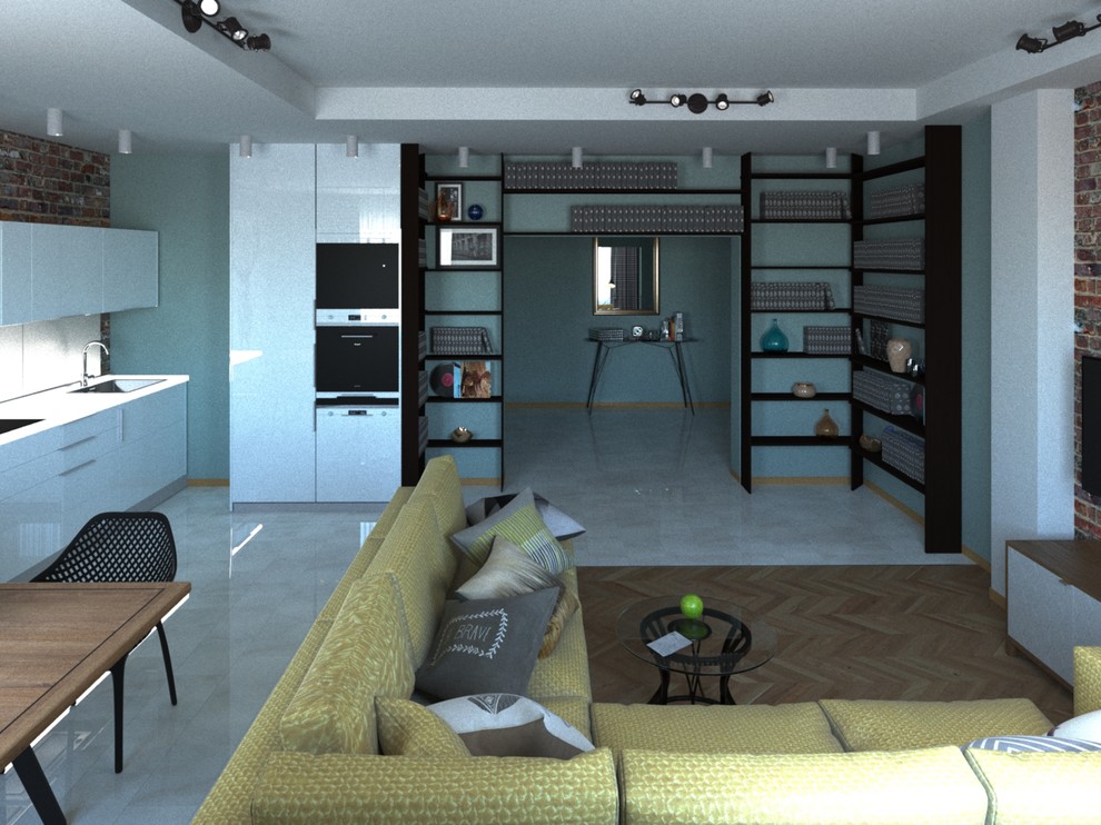 Дизайн кухни-гостинной в стиле Лофт