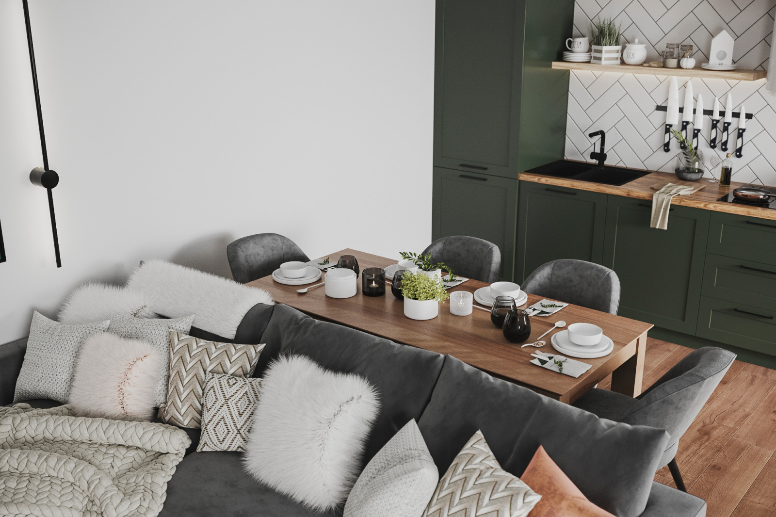 Скандинавский стиль для двухкомнатной квартиры, Народный бульвар