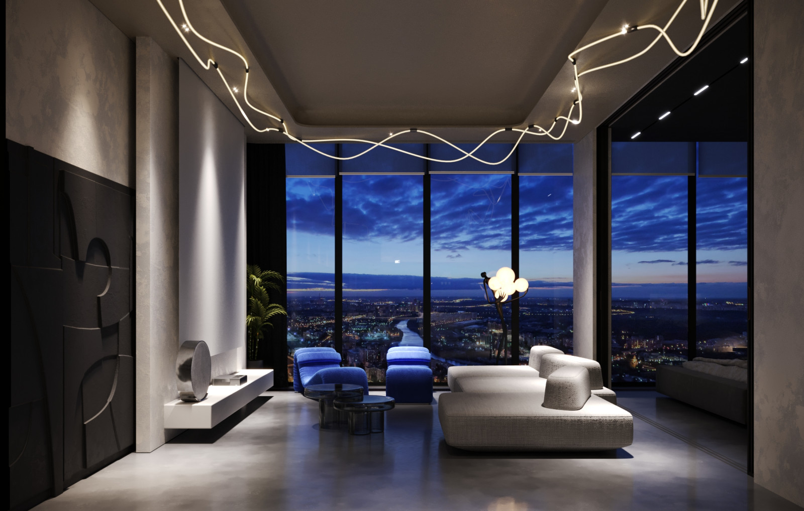 Квартира-студия в небоскребе.