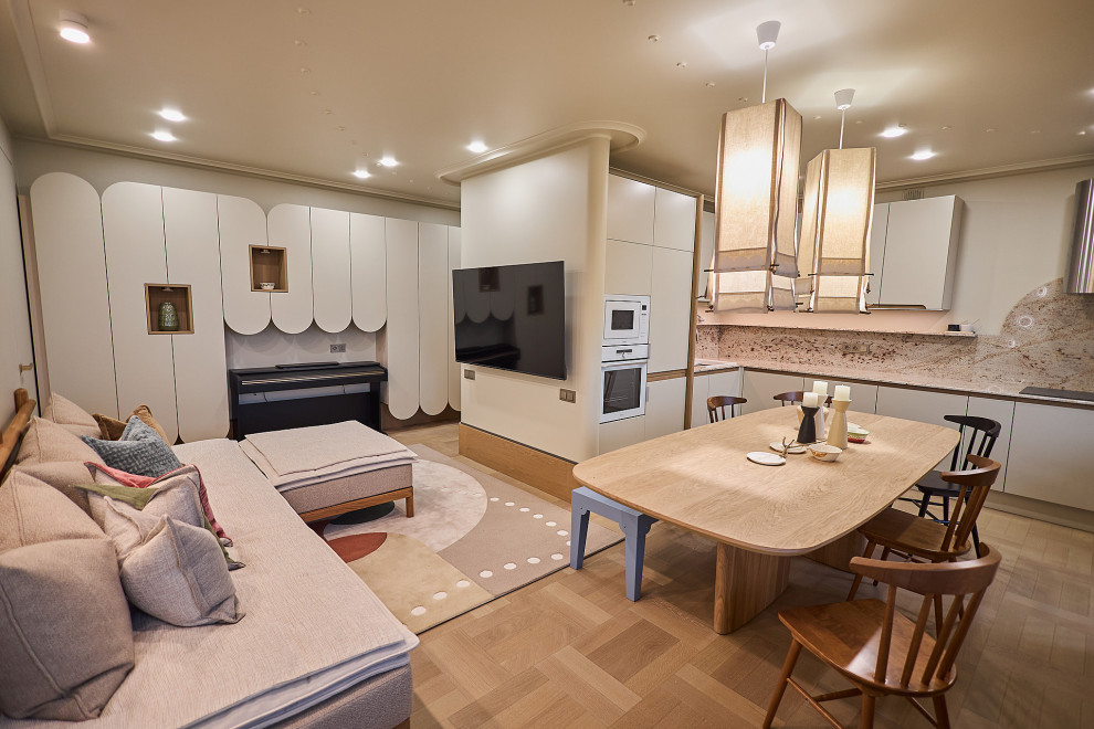 Кухня-столовая с завитком гюль