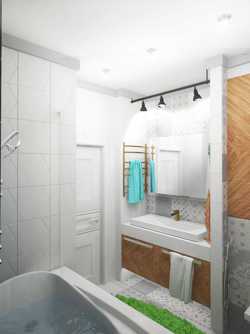 Яркий проект. Квартира 70 м.кв. фьюжн.