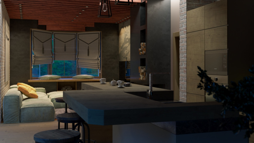 Проект пристройки кухни-гостиной к дому (визуализация и реализация)