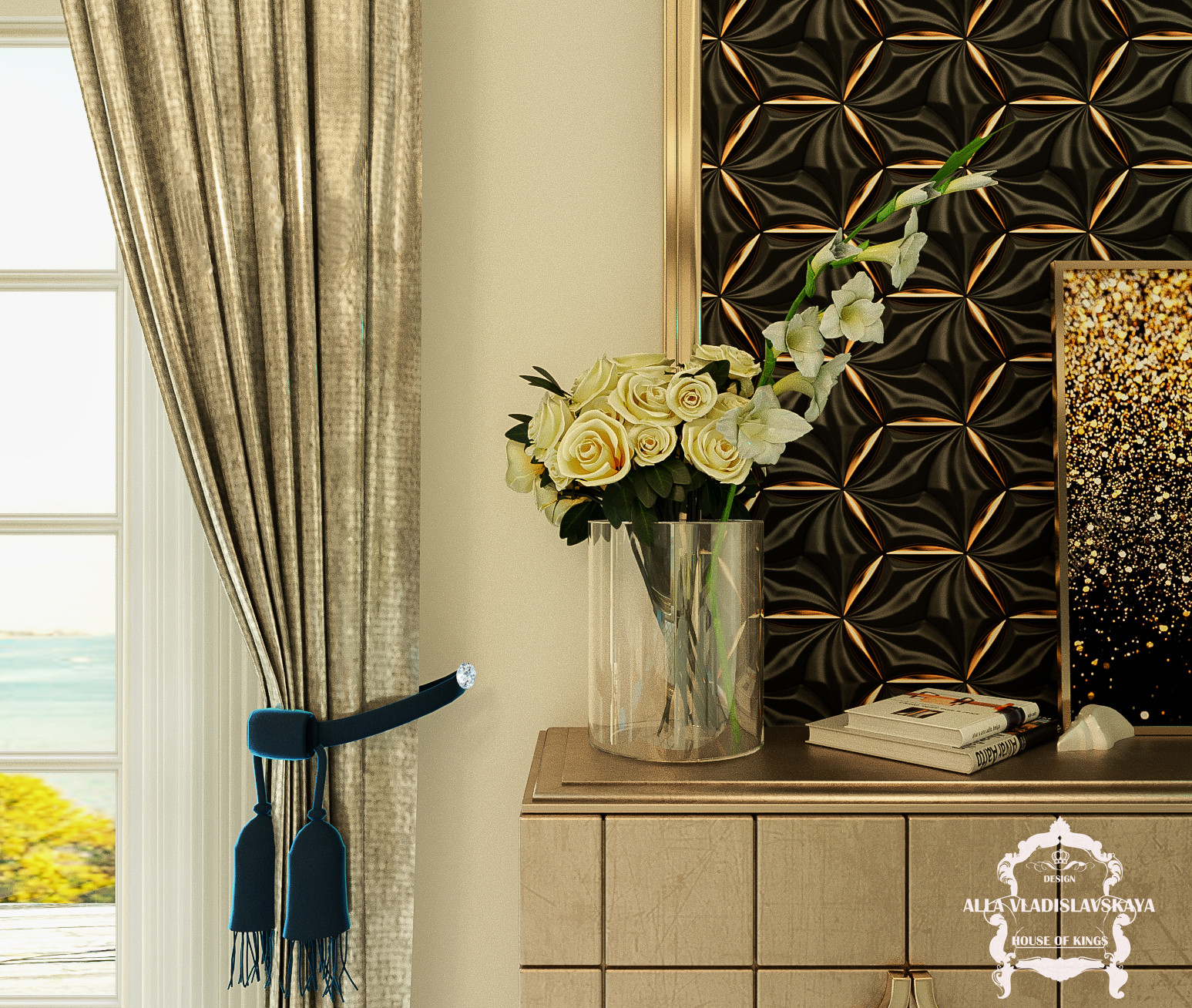 Частный дом г. Челябинск. Гостиная в стиле ар-деко