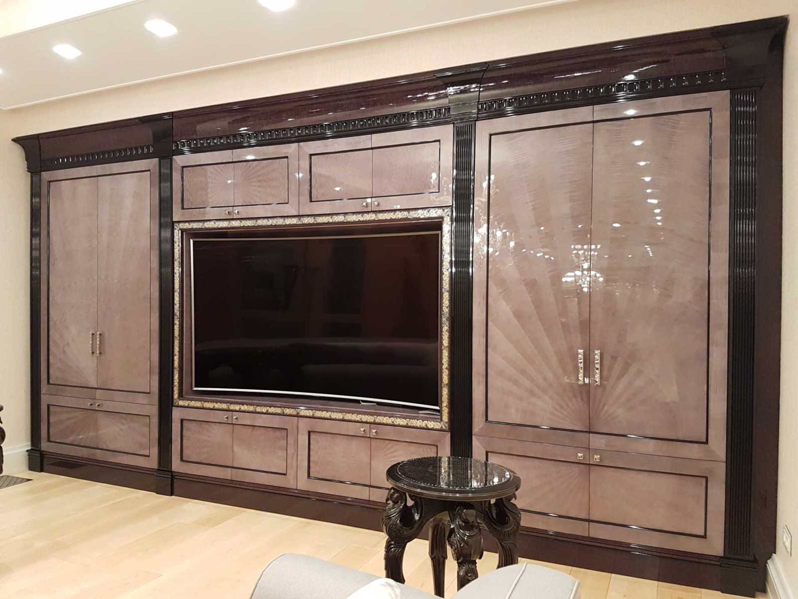 ТВ-зона в гостиной. Остоженка.