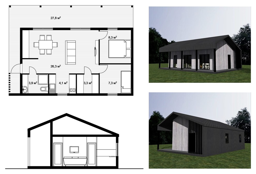 концепция модульного дома-бани