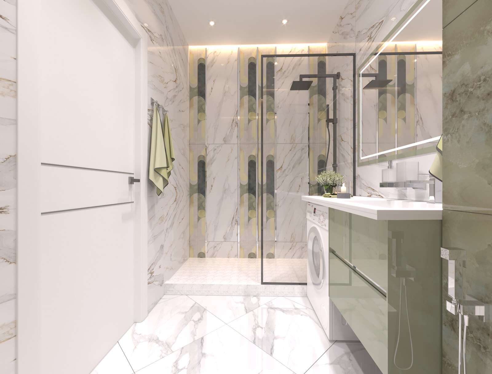 Дизайн-проект  интерьера трехкомнатной квартиры в стиле Контемпорари...