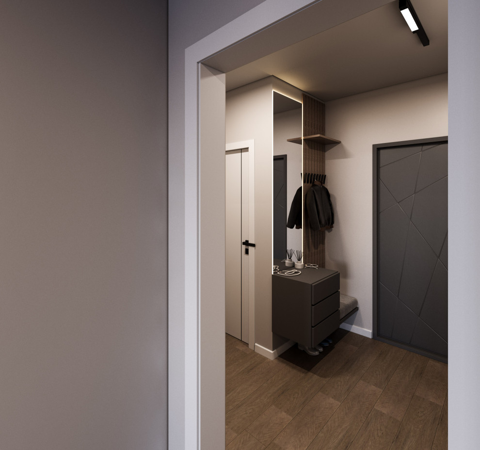 Дизайн "Брутальный серый с добавлением дерева"